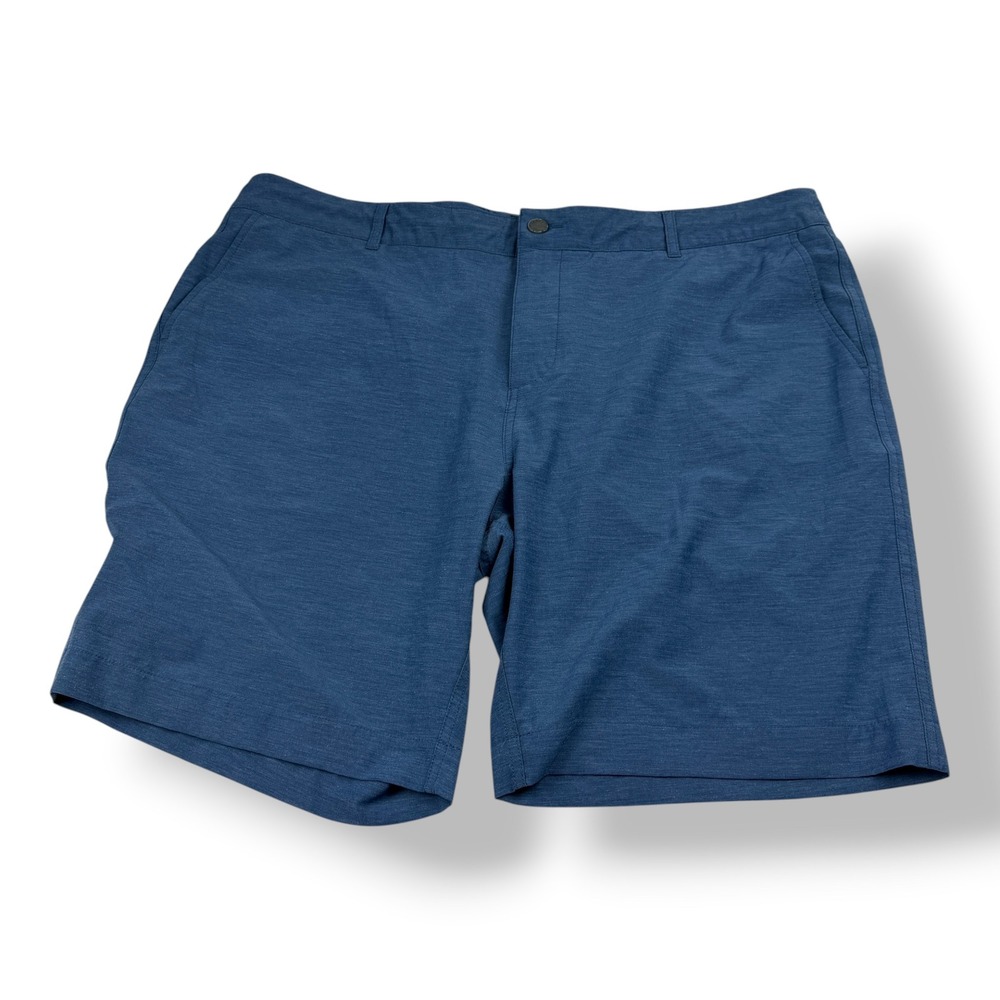 Faherty All Day Shorts Mens 40 Blue Heather Hybrid Stretch Quick Dry 9" Inseam